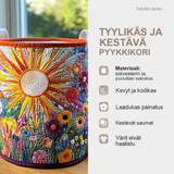 Kukkiva auringonkukka -pyykkikori