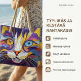 Asenteella-kissa -rantakassi