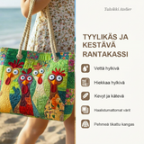 Värikäs kana -rantakassi